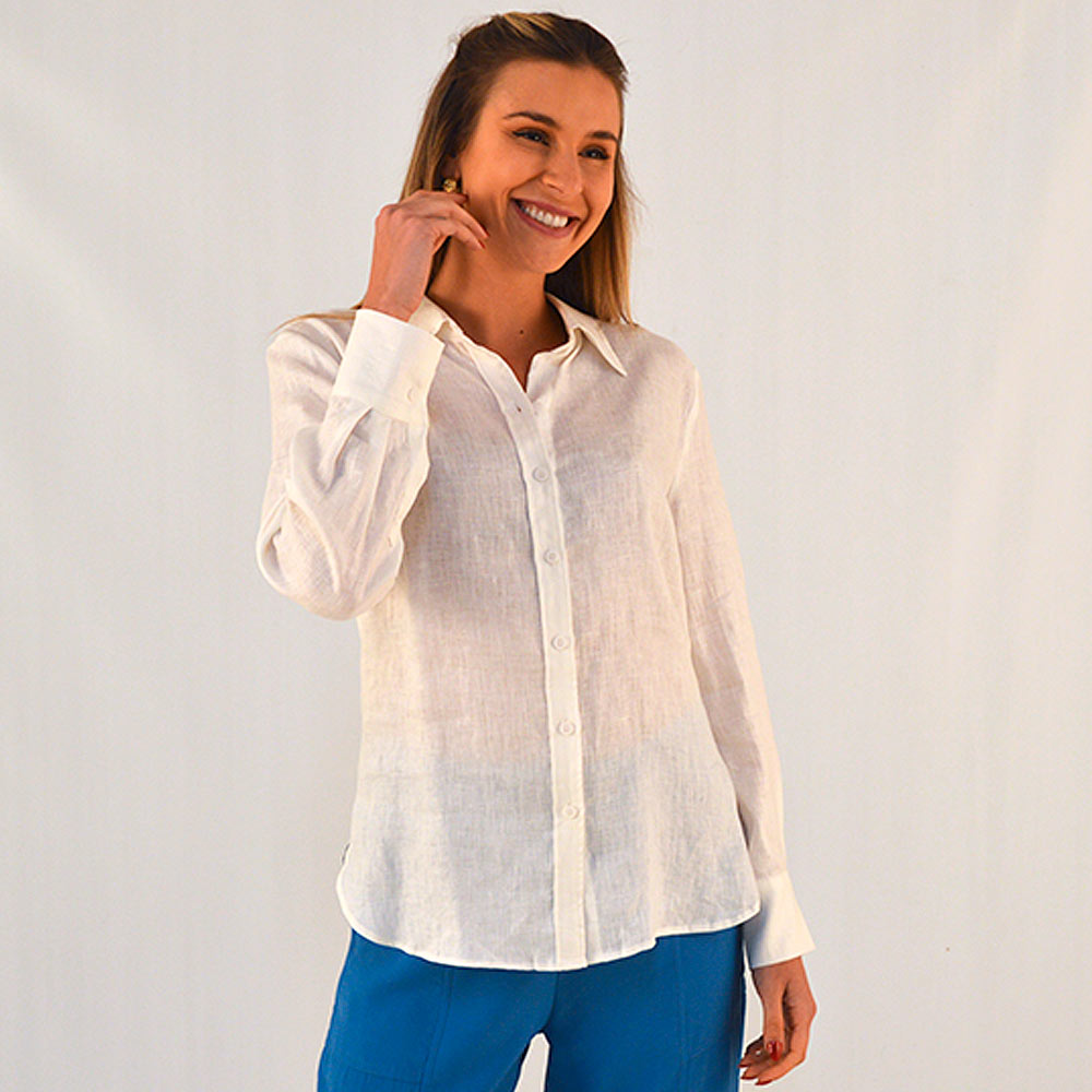 Camisa Linho Off White Alpelo - Foto 1
