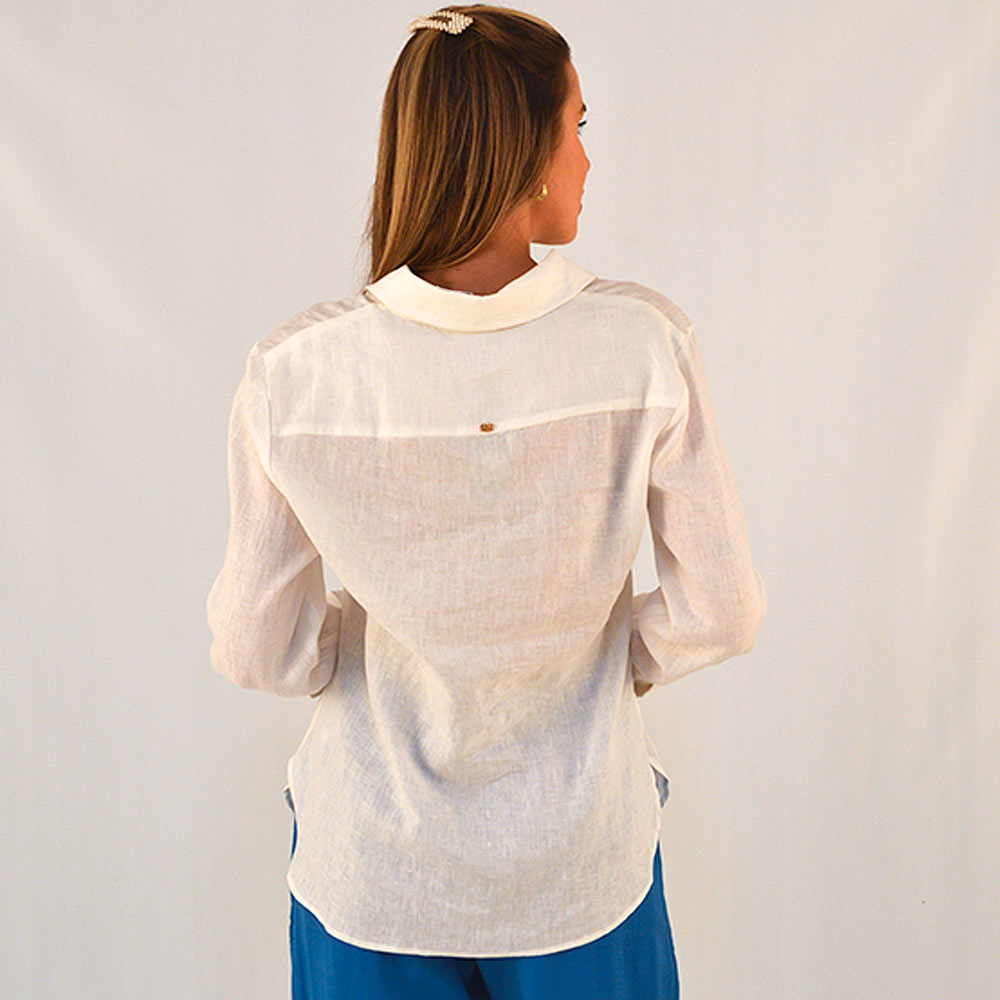 Camisa Linho Off White Alpelo - Foto 2