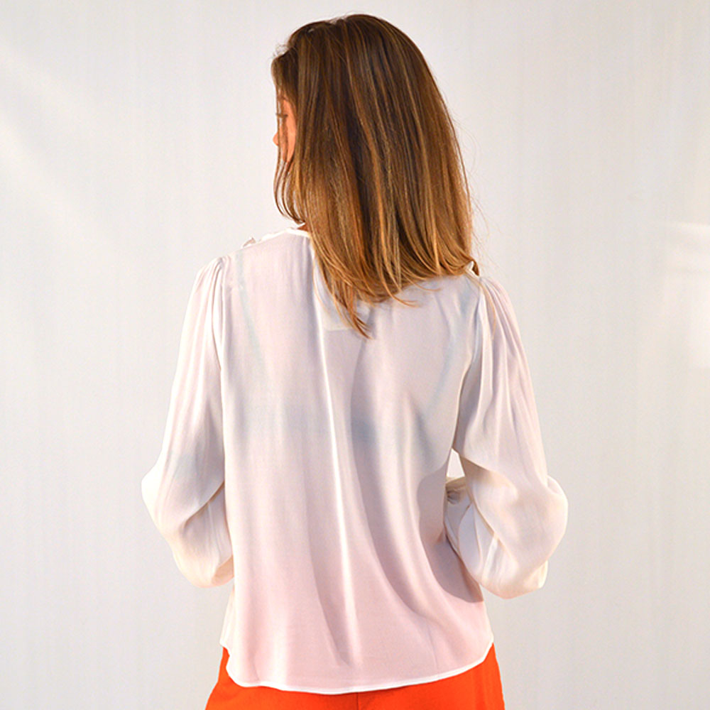 Blusa Com Renda Off White MX - Foto 2