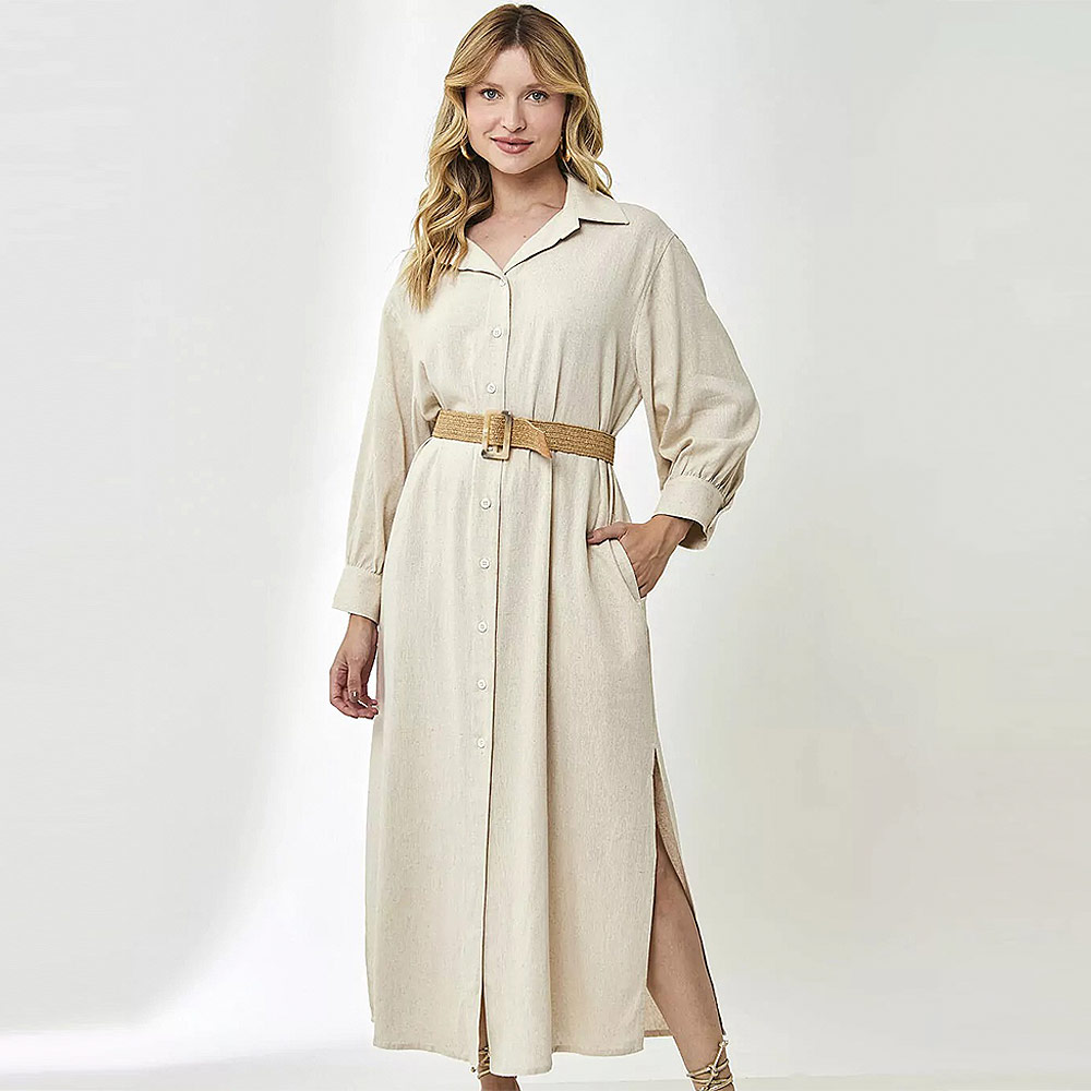 Chemise Viscolinho Cor Cru Anah  - Foto 2