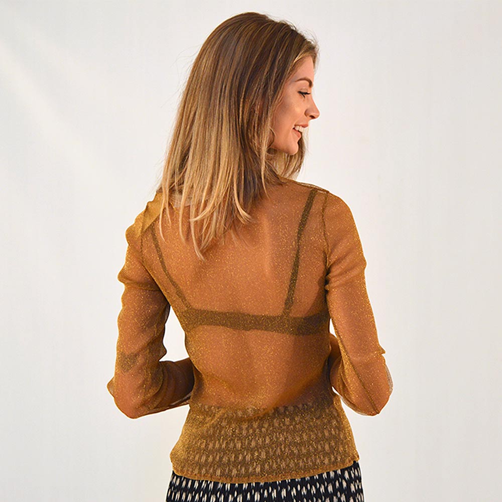 Blusa de Tela Lurex Ouro Hush - Foto 2