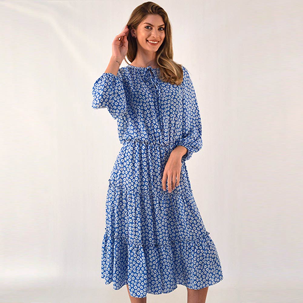 Vestido Midi Estampa Floral Cahelon - Foto 1