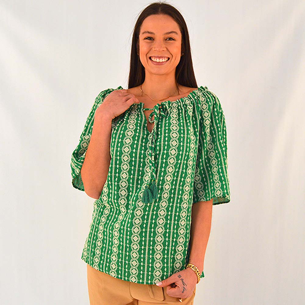 Blusa Bordada Verde Simplelife - Foto 1
