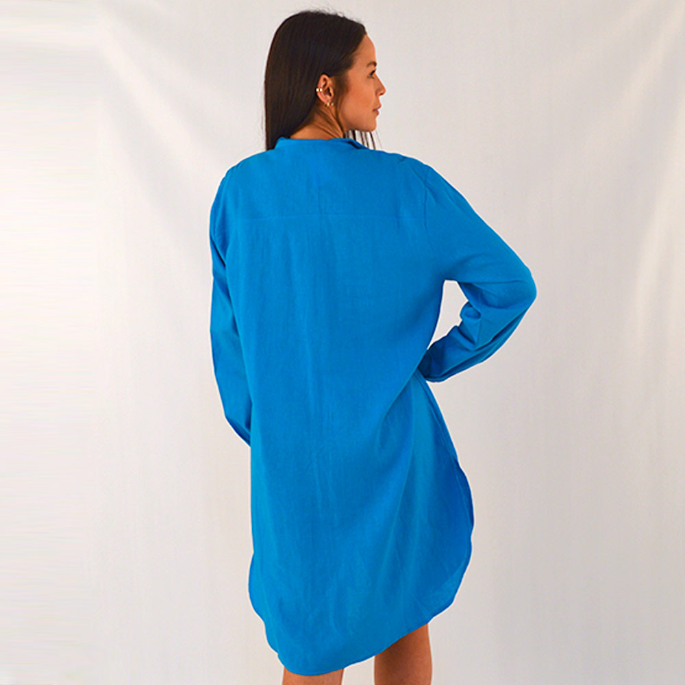 Chemise Viscolinho Azul Plus Size Alpelo - Foto 2