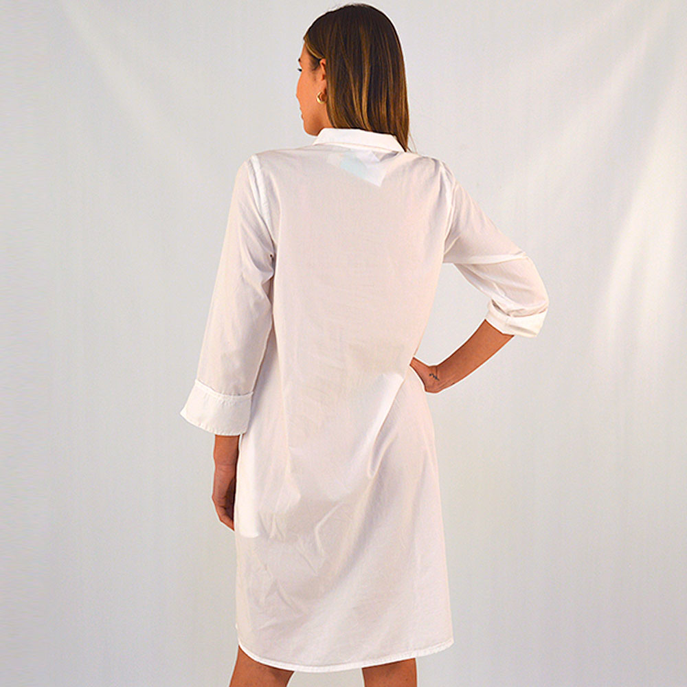 Vestido Tricoline Detalhes Bordado Branco Reserva Natural  - Foto 4