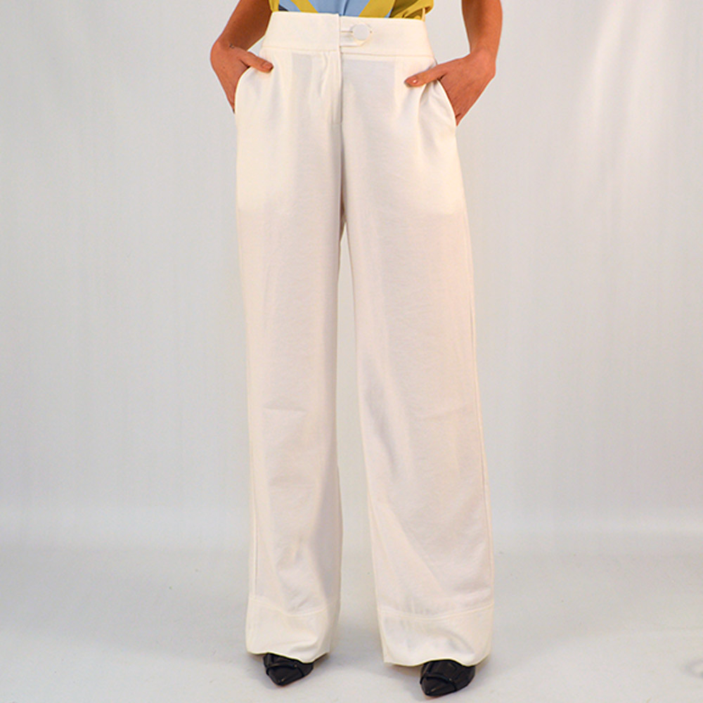 Cala Wide Leg Alfaiataria Cor Off White Alpelo - Foto 1