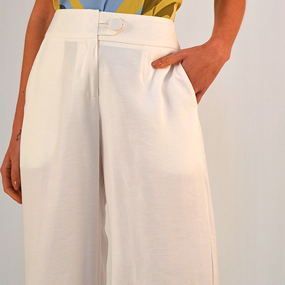 Cala Wide Leg Alfaiataria Cor Off White Alpelo - Foto 2