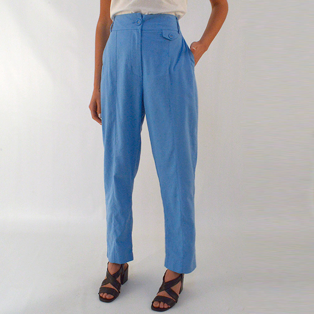 Cala Skinny Em Linho Com Detalhe Lapela Lez a Lez  - Foto 1