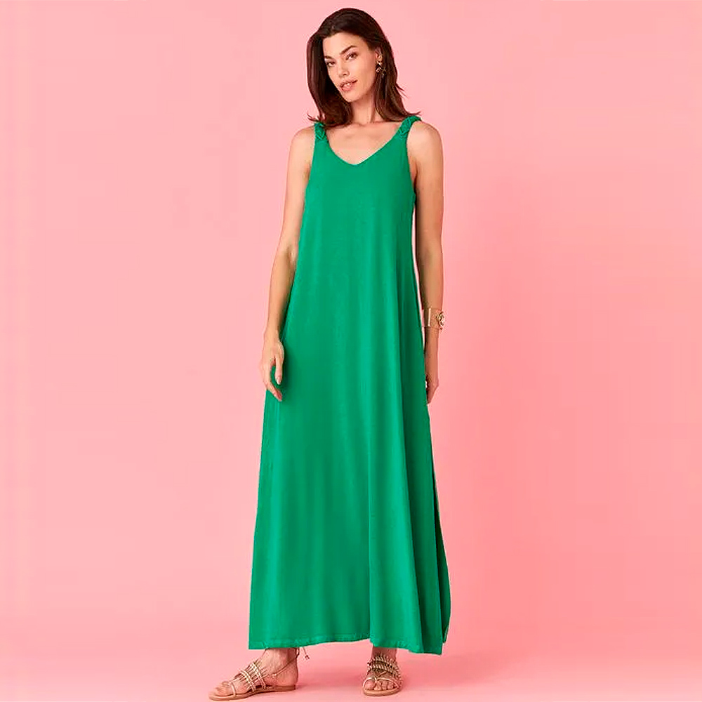 Vestido Longo Ala Macram Verde Reserva Natural  - Foto 2
