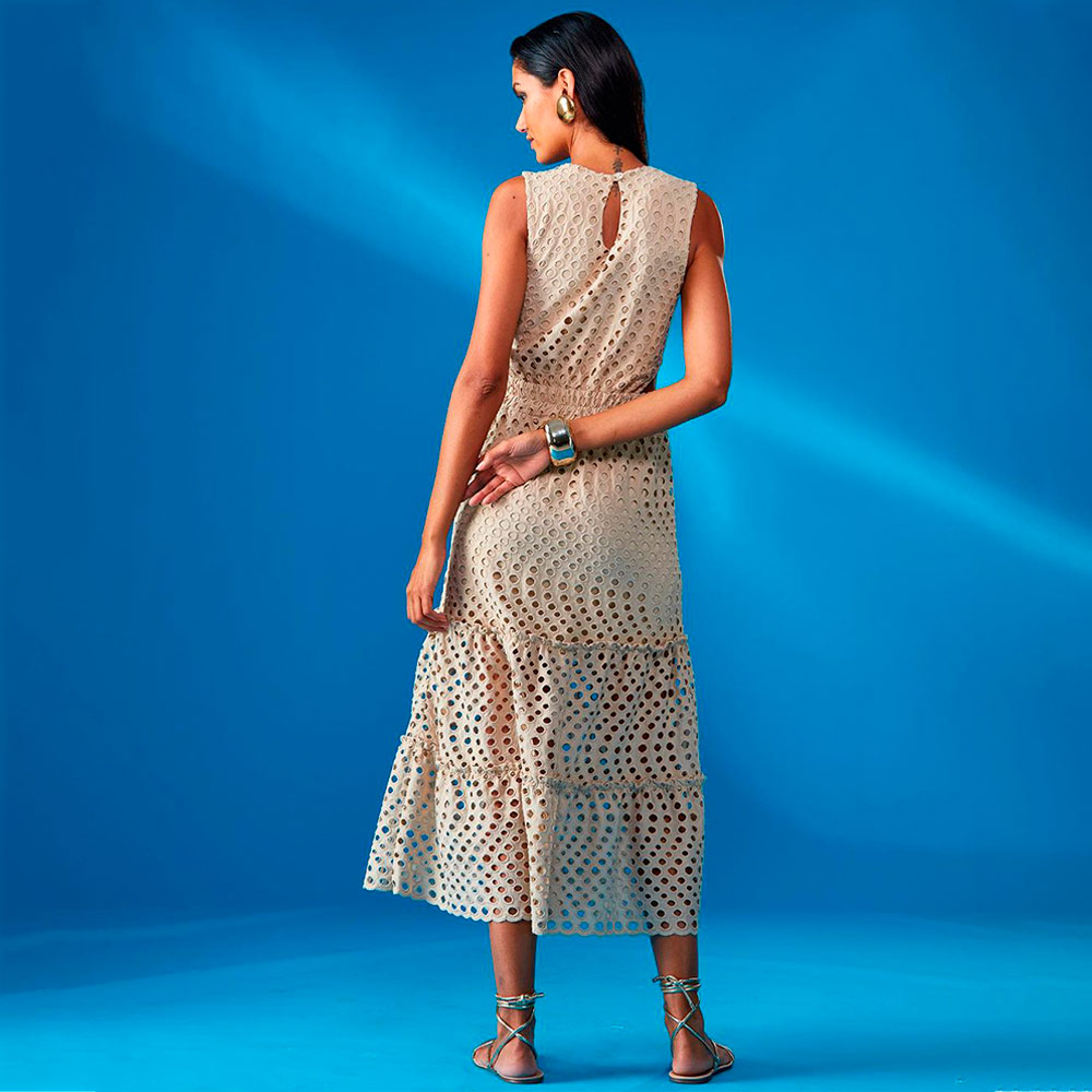 Vestido Longo Acaci Cor Macram Natural Haes - Foto 2