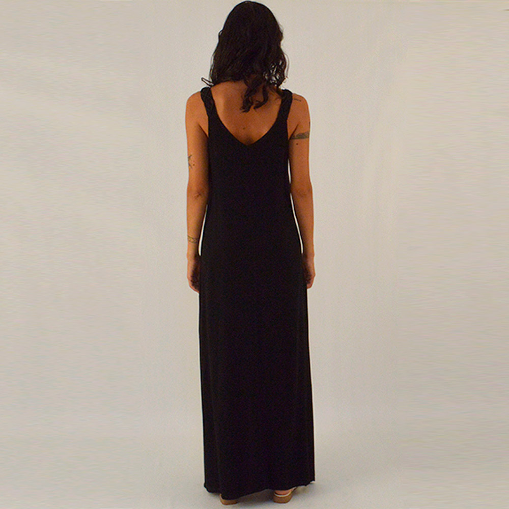 Vestido Longo Ala Macram Preto Reserva Natural  - Foto 3