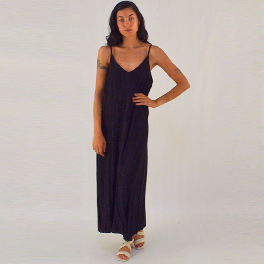 Vestido De Alcinha Longo Preto Declari  - Foto 1