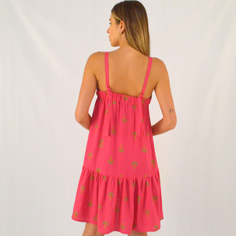 Vestido Ala Estampa Palmeirinhas Canto  - Foto 2