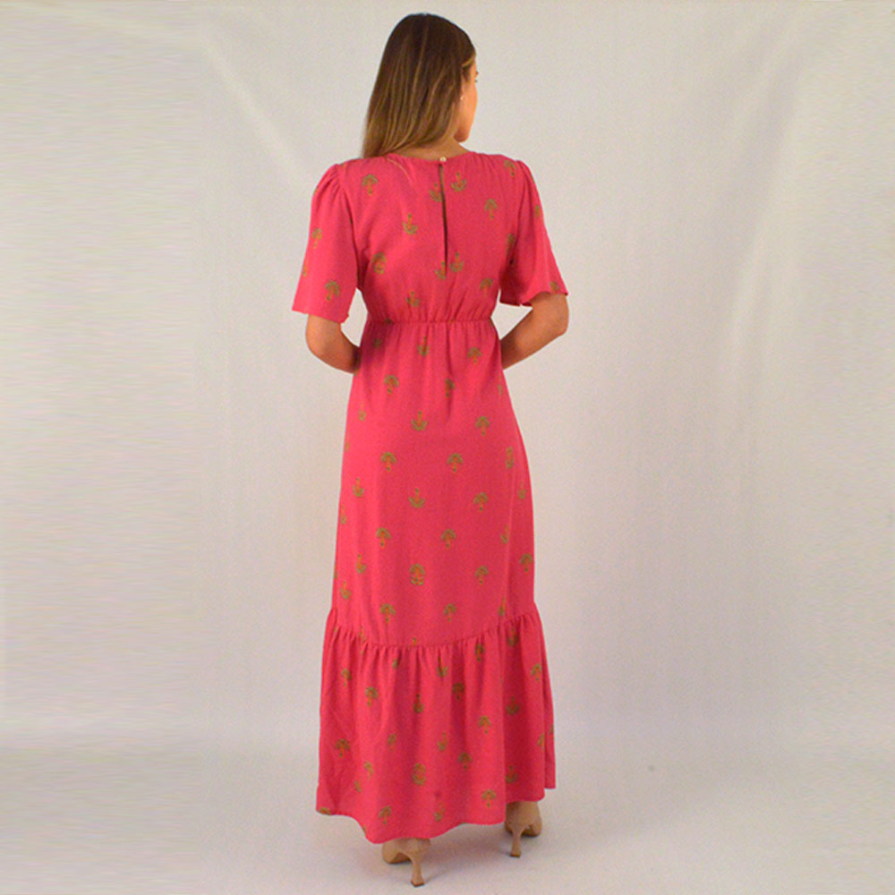 Vestido Longo Estampa Palmeirinha Canto  - Foto 3