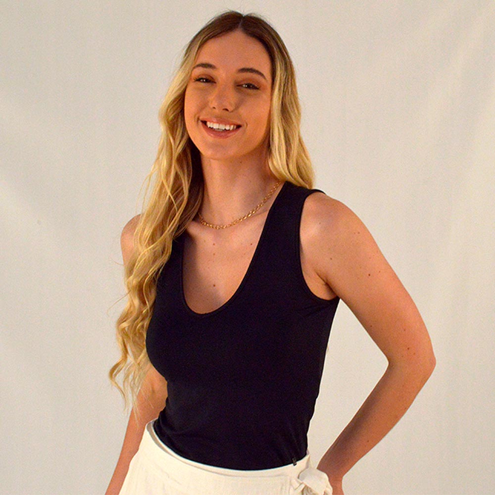 Blusa Regata Softouch UV Preta Gatos e Atos  - Foto 1
