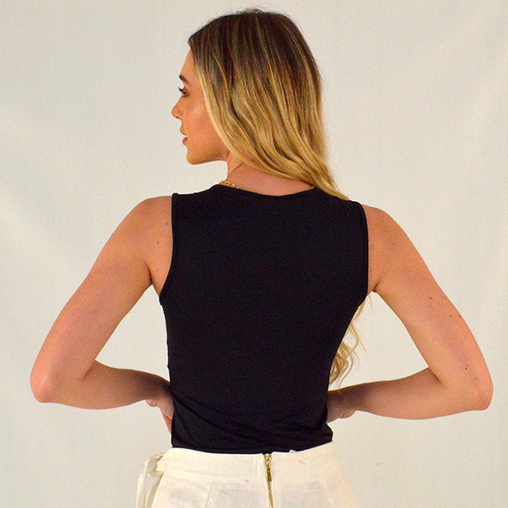 Blusa Regata Softouch UV Preta Gatos e Atos  - Foto 2