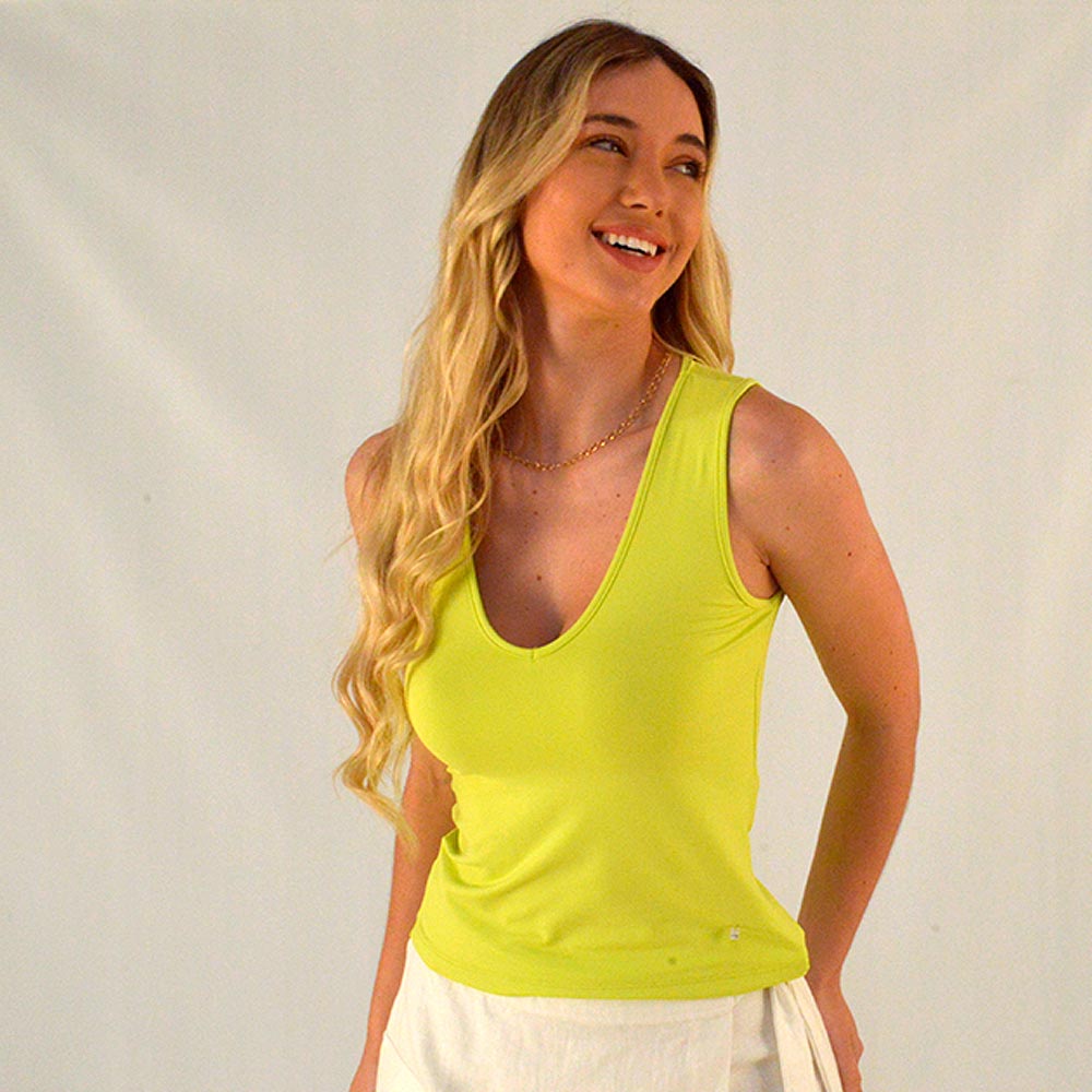 Blusa Regata Softouch UV Verde Gatos e Atos  - Foto 1