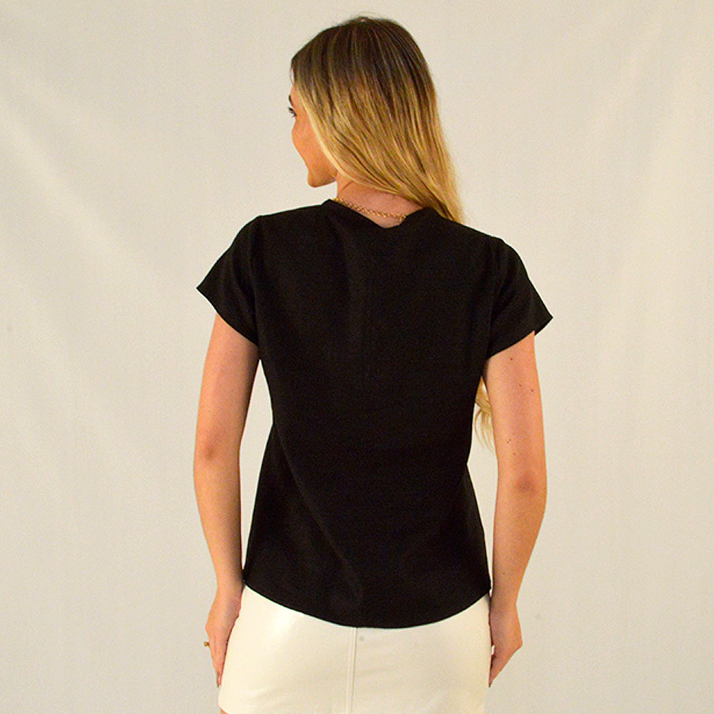 Blusa Linho Preta Emprio B.  - Foto 2