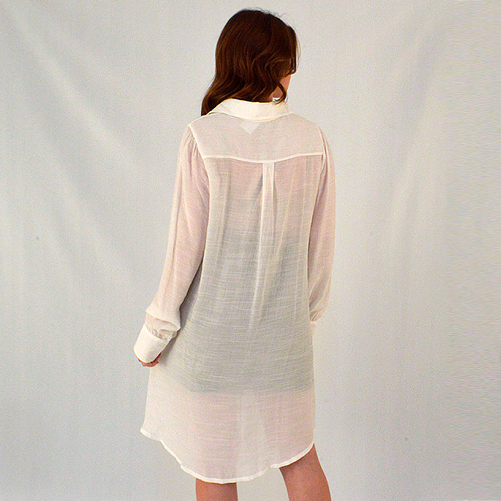 Camisa Shantung Viscose Cor Off White Gatos e Atos - Foto 2