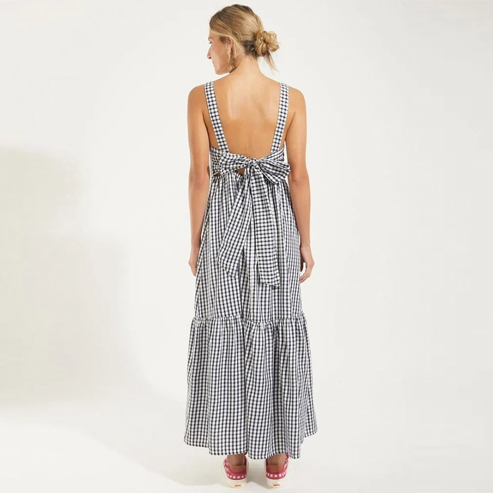 Vestido Viscose Vichy Com Bordado Canto  - Foto 2