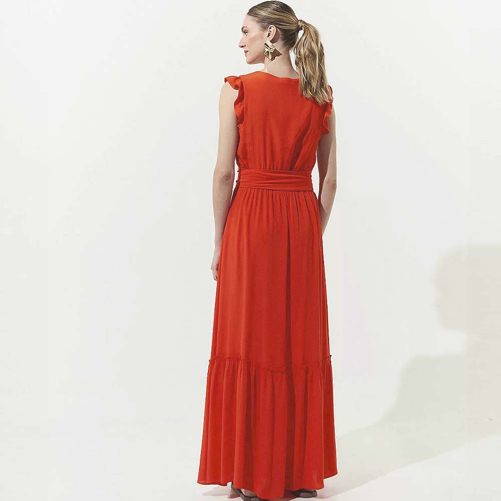 Vestido Midi Vermelho MX Fashion - Foto 1