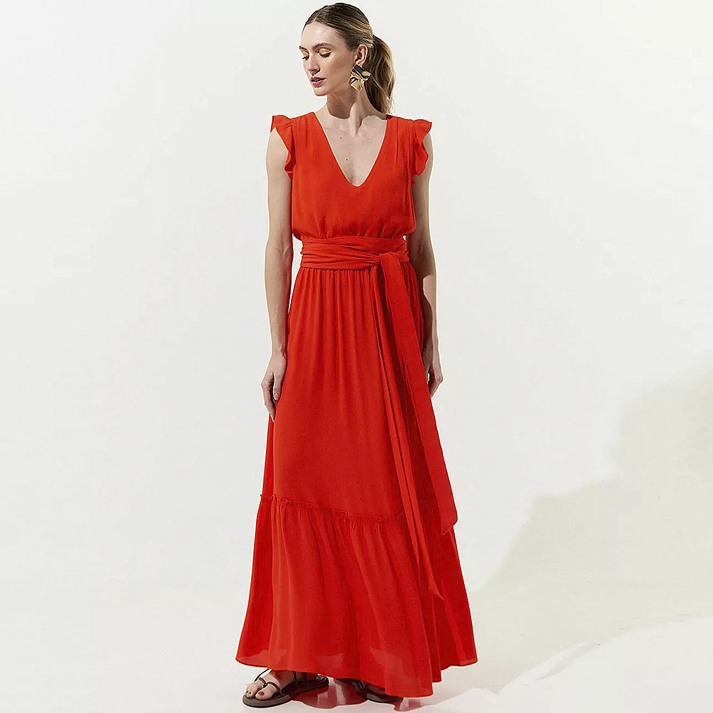 Vestido Midi Vermelho MX Fashion - Foto 3