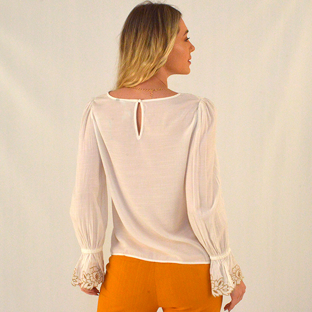 Blusa Viscose Branca Alice - Foto 3