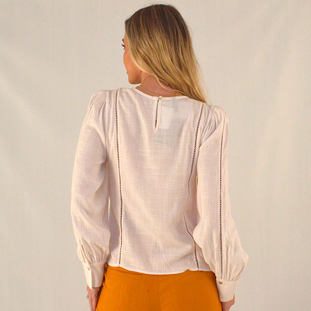 Blusa Viscolinho Off White Alice - Foto 2
