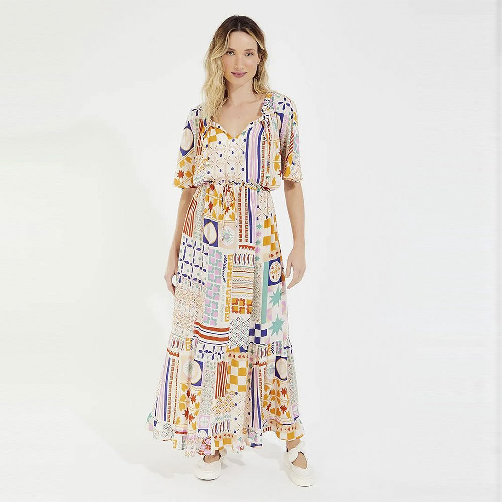 Vestido Longo Estampa Attarine Canto  - Foto 1