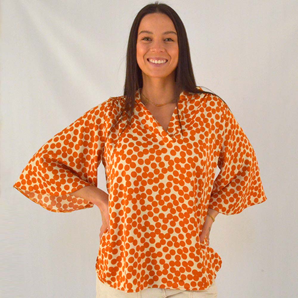 Blusa Poa Laranja Simplelife - Foto 1