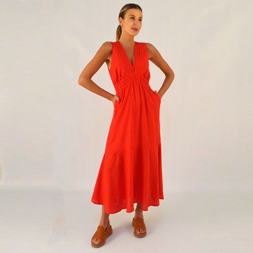 Vestido Longo Aguap Cor Vermelho Haes - Foto 1