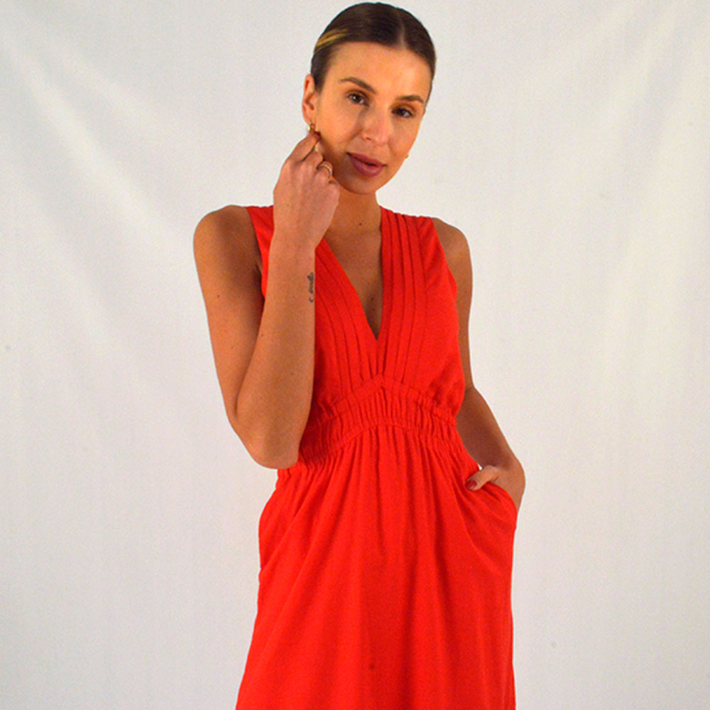 Vestido Longo Aguap Cor Vermelho Haes - Foto 2