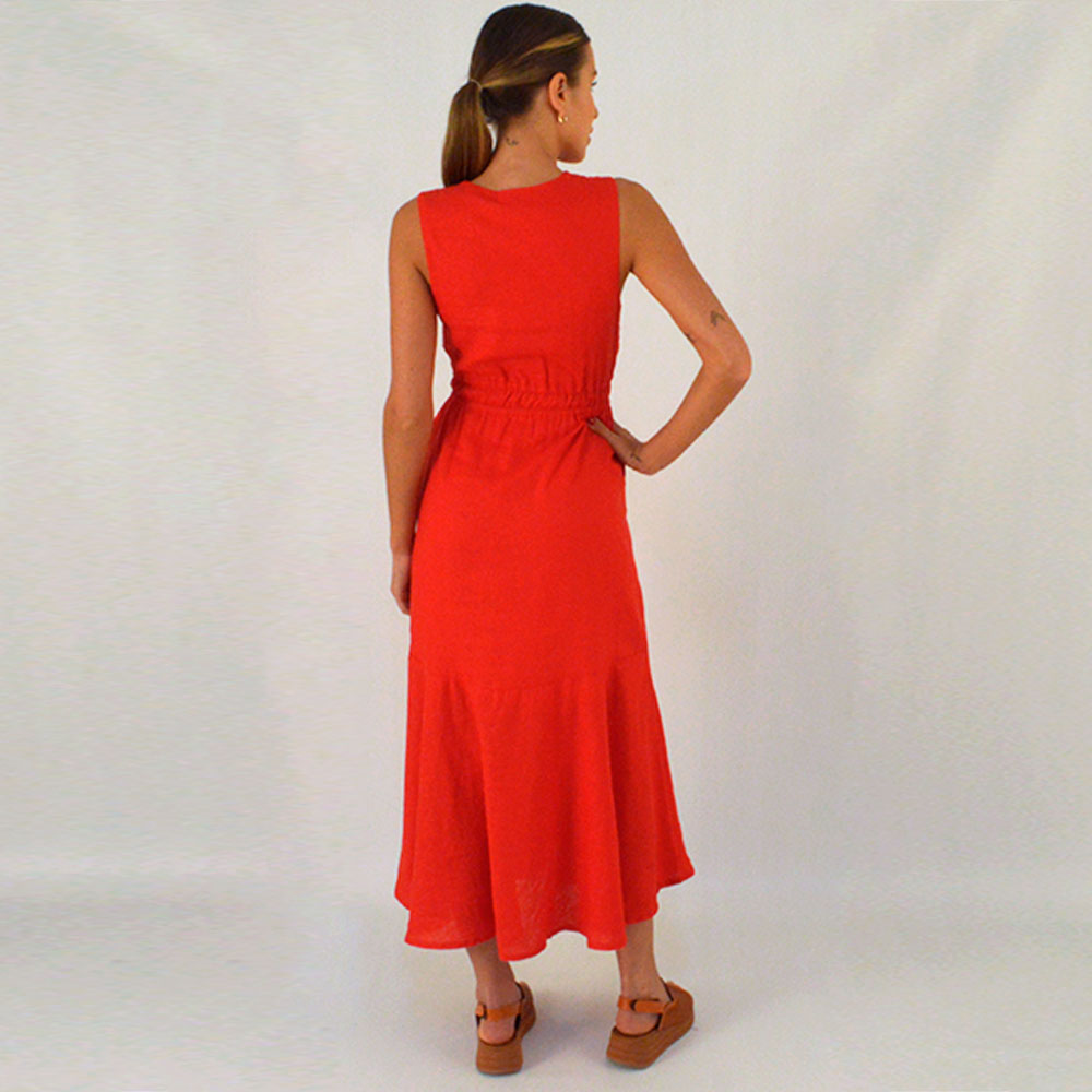 Vestido Longo Aguap Cor Vermelho Haes - Foto 3