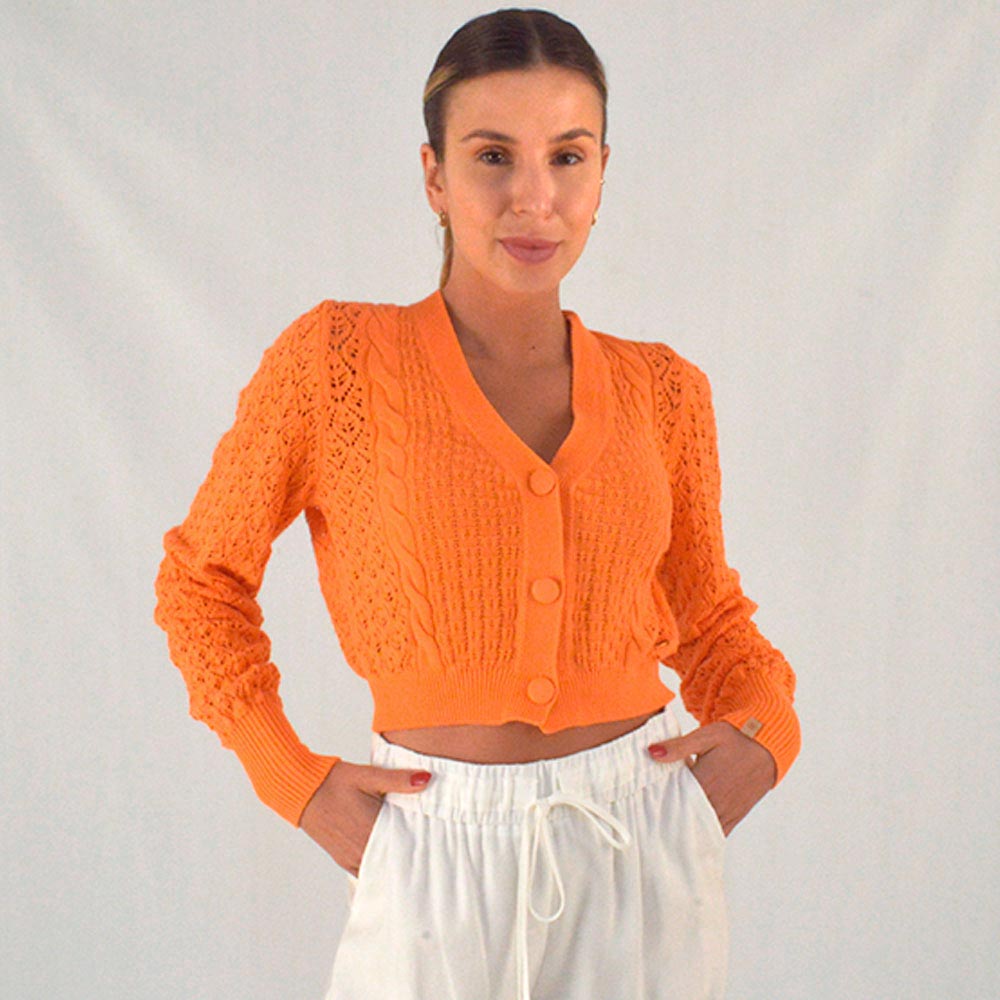 Casaco Tricot Laranja Biamar - Foto 5