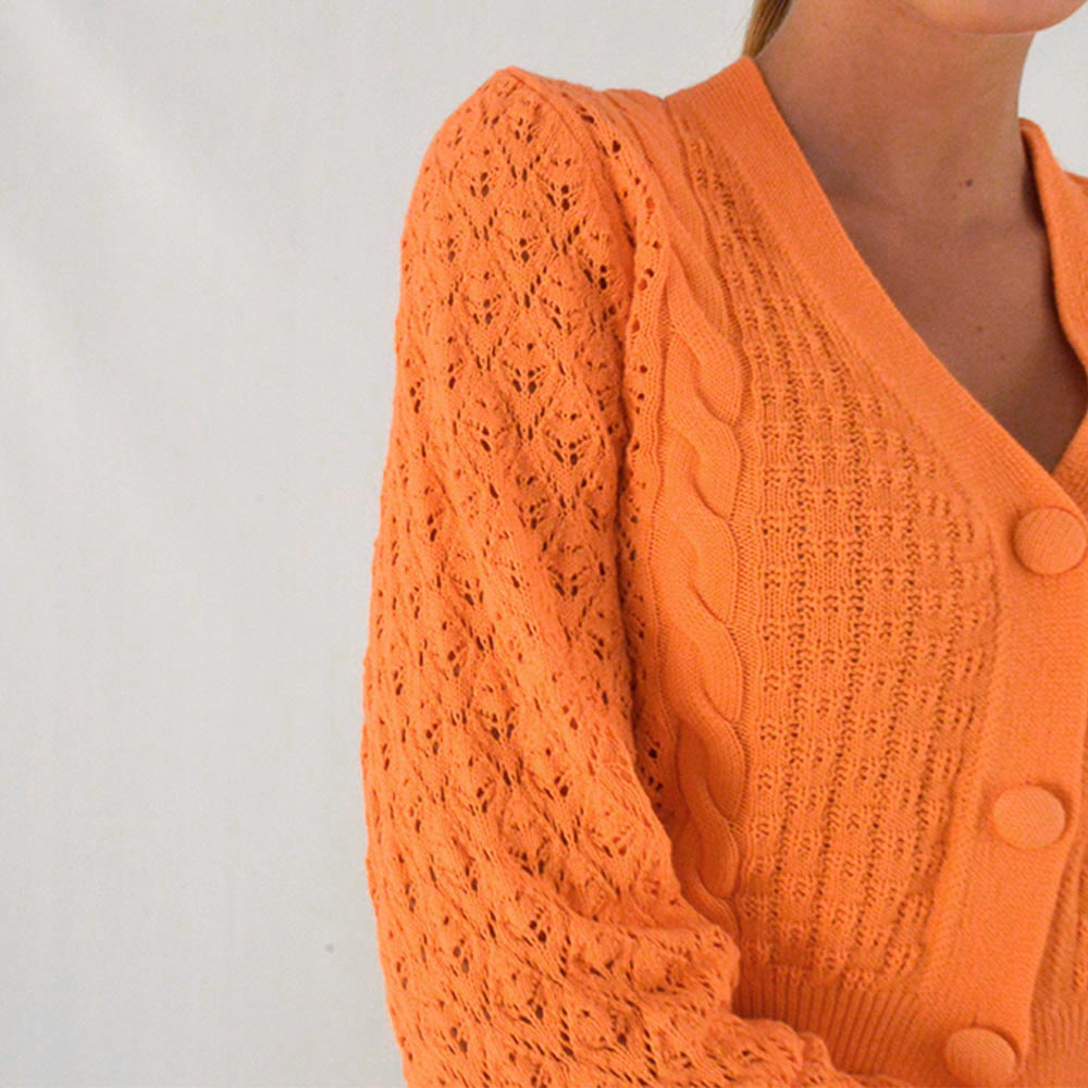 Casaco Tricot Laranja Biamar - Foto 6