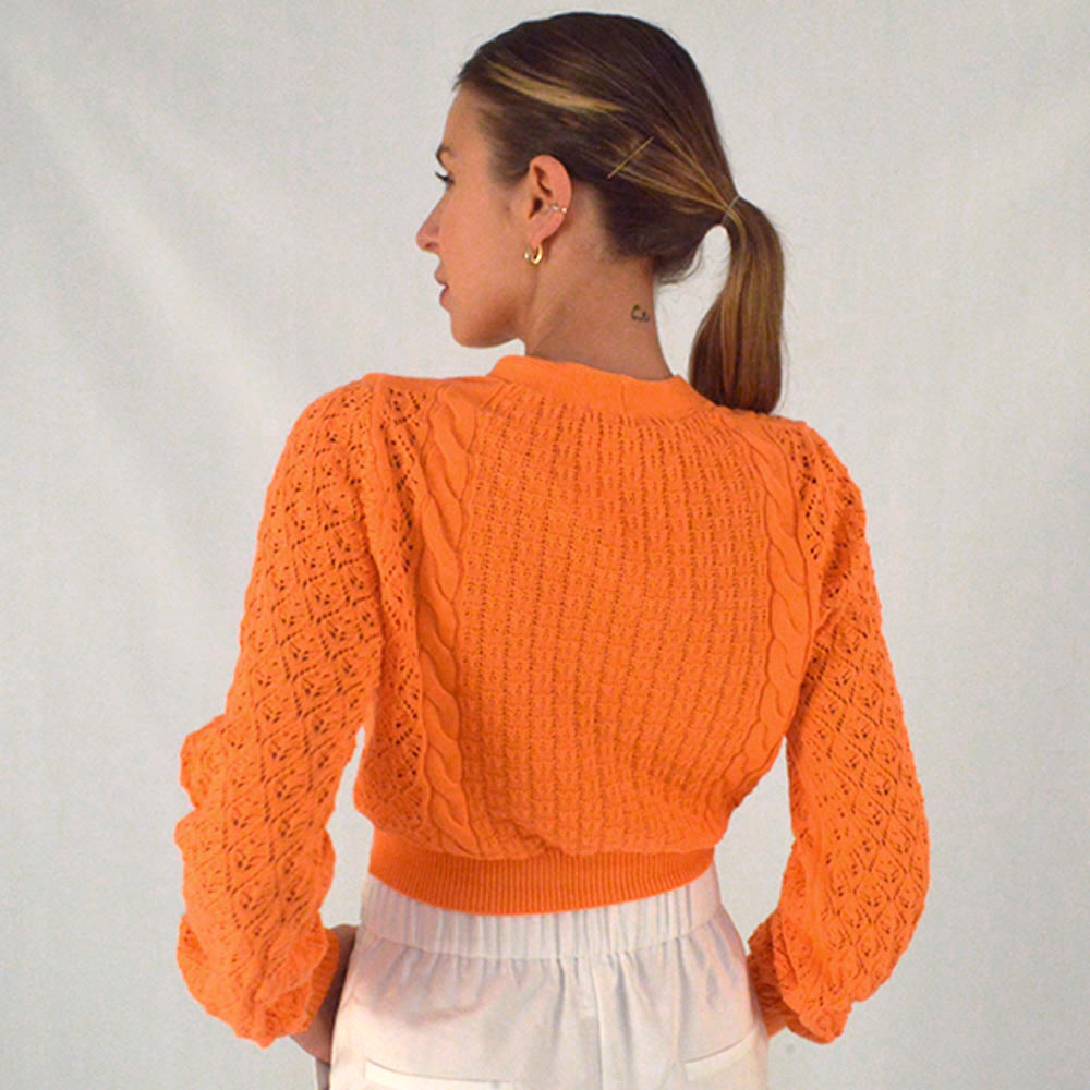 Casaco Tricot Laranja Biamar - Foto 7