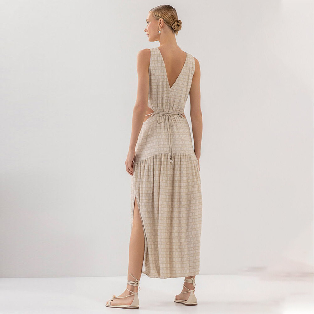 Vestido Midi Estampado Em Crepe Com Cut Out Lez a Lez  - Foto 2