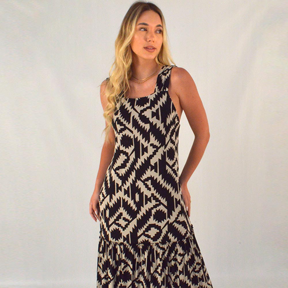 Vestido Longo Estampa Corroso Rissani Canto  - Foto 2