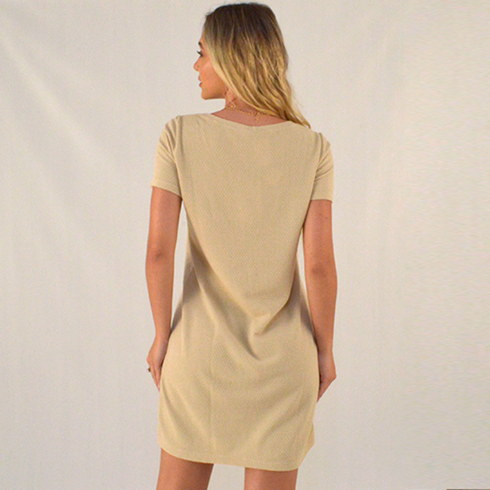Vestido Curto Estampa Na Frente Cor Cru Reserva Natural  - Foto 2
