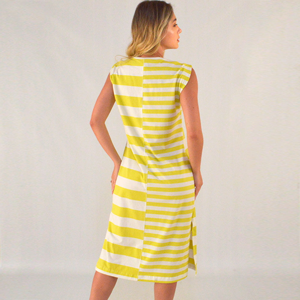 Vestido Midi Algodo Listrado Lima Gatos e Atos - Foto 2