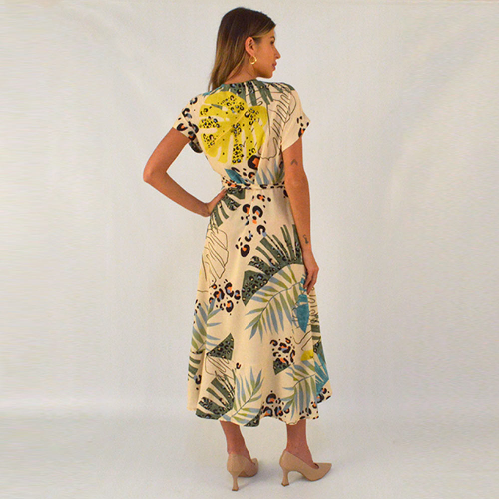 Vestido Envelope Estampa Multicolor Declari  - Foto 2