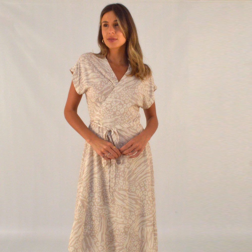 Vestido Envelope Estampa Cru Declari  - Foto 3