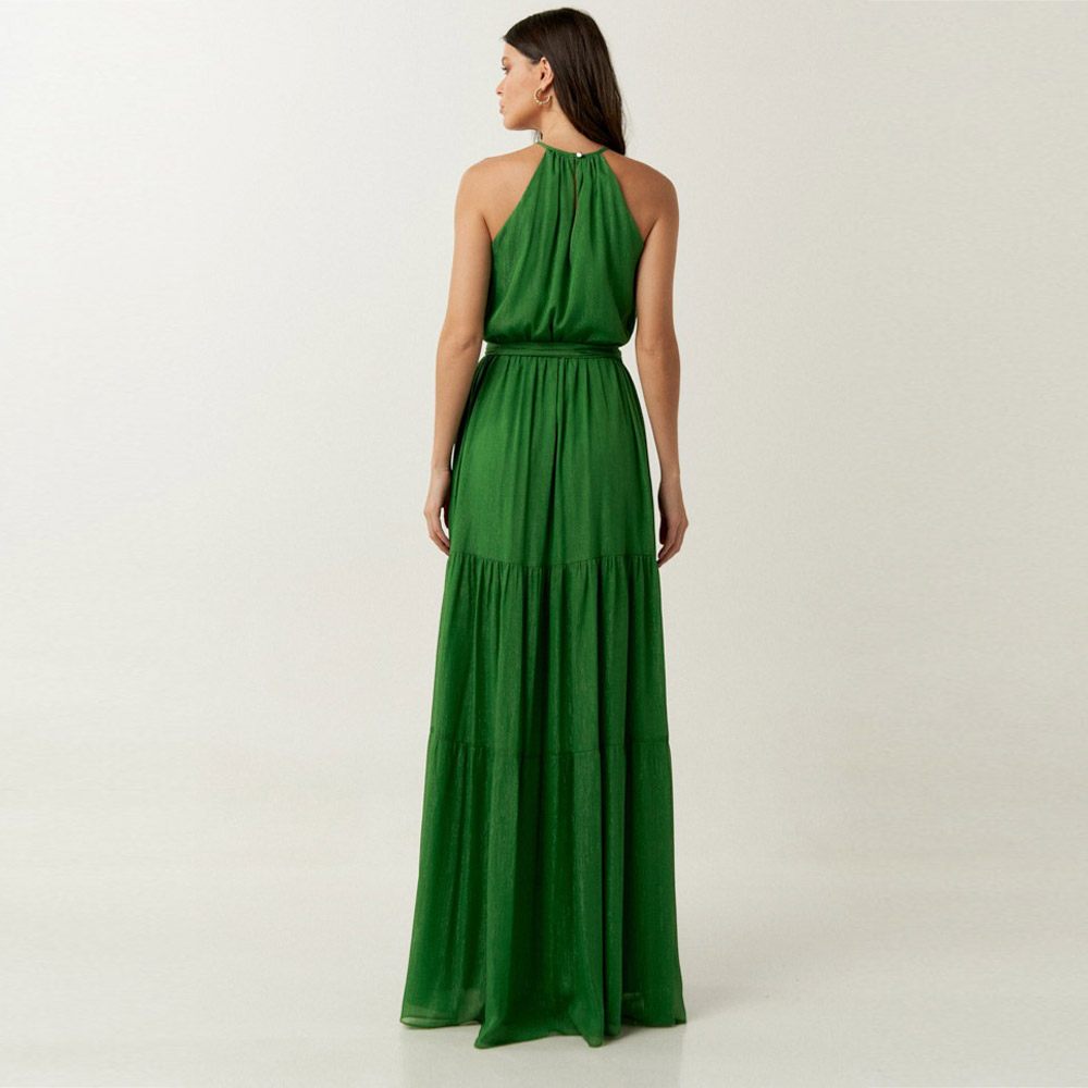 Vestido Longo Chiffon Yoriun Verde Innocence - Foto 1