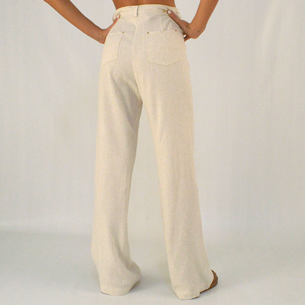 Cala Linho Wide Leg Vanilla Alpelo - Foto 3