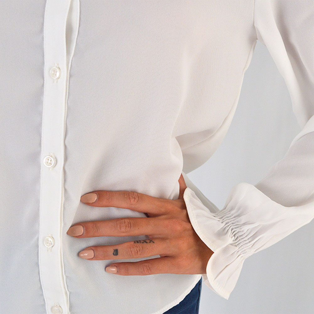Camisa Manga Longa Off White Flor de Lis - Foto 2