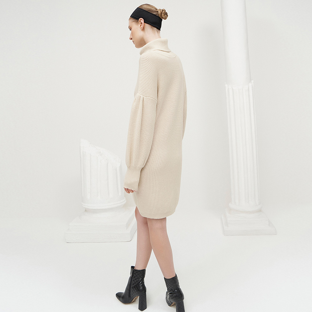 Vestido Midi De Tricot Cor Creme Lez a Lez  - Foto 2