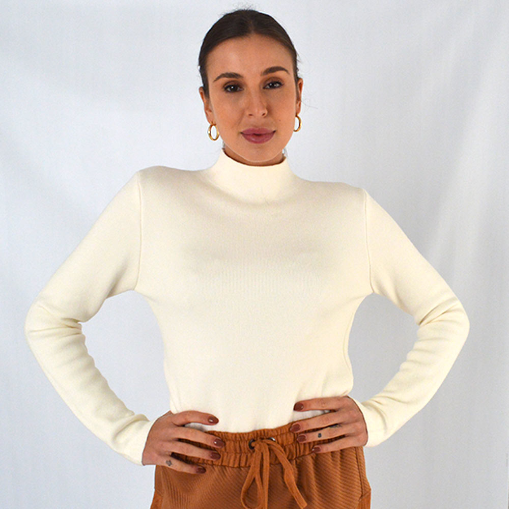 Blusa Fio de Cachemir Pelucia Por Dentro Branca Susan Zheng  - Foto 1