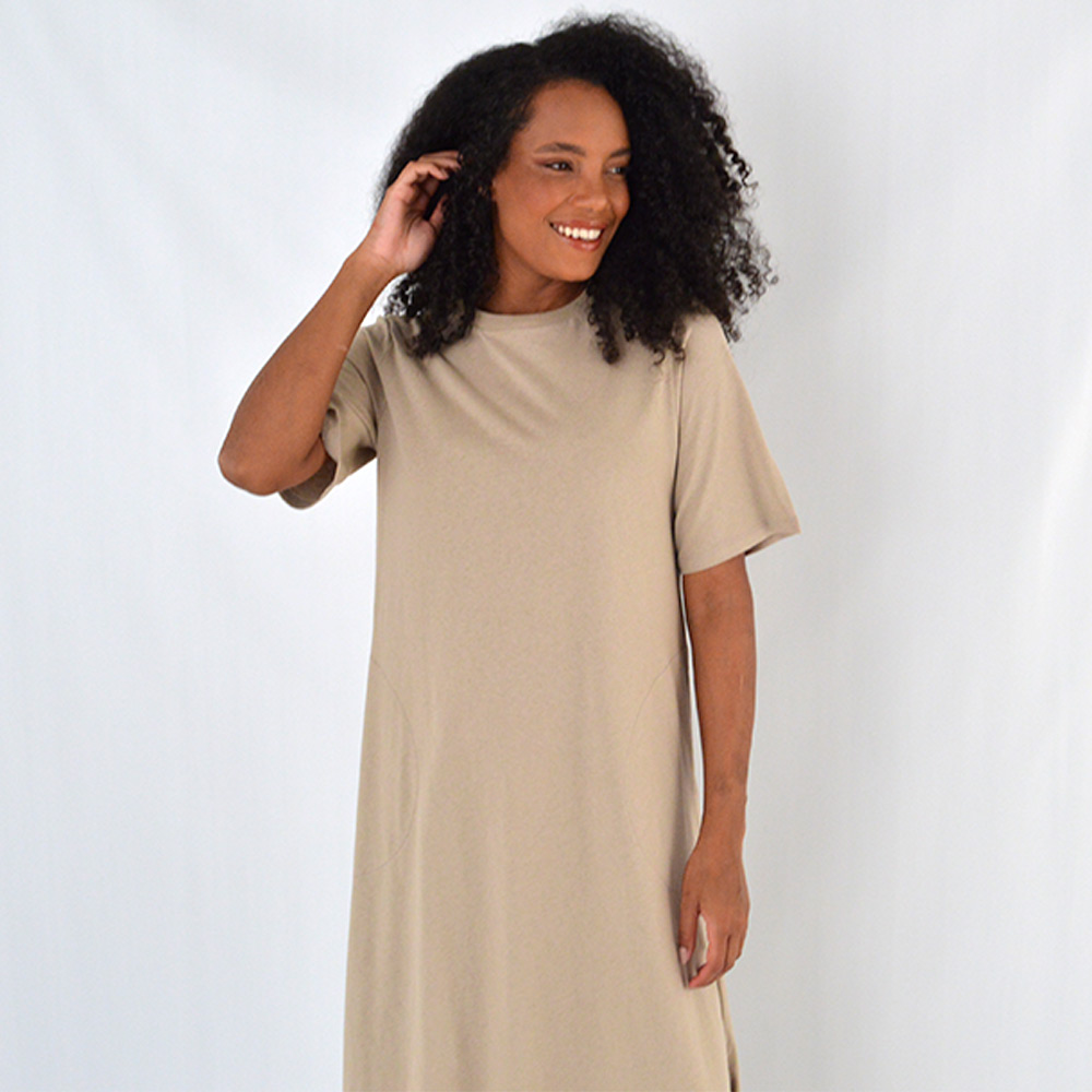 Vestido Longo B�sico Algod�o Haya Fendi - Foto 2