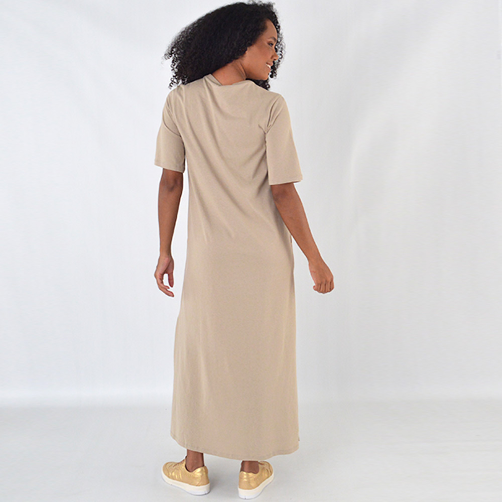 Vestido Longo B�sico Algod�o Haya Fendi - Foto 3