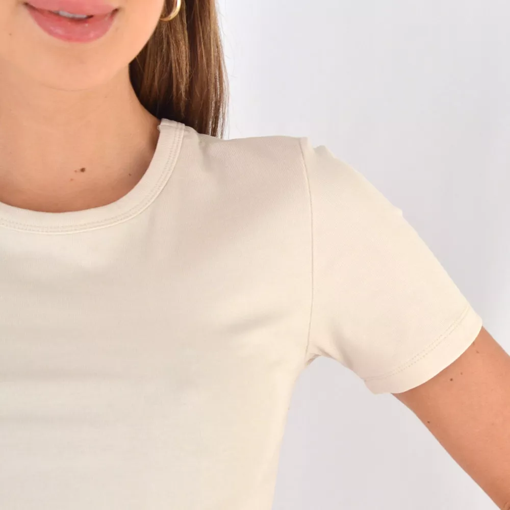 Blusa Básica Bege Coqueta - Foto 2
